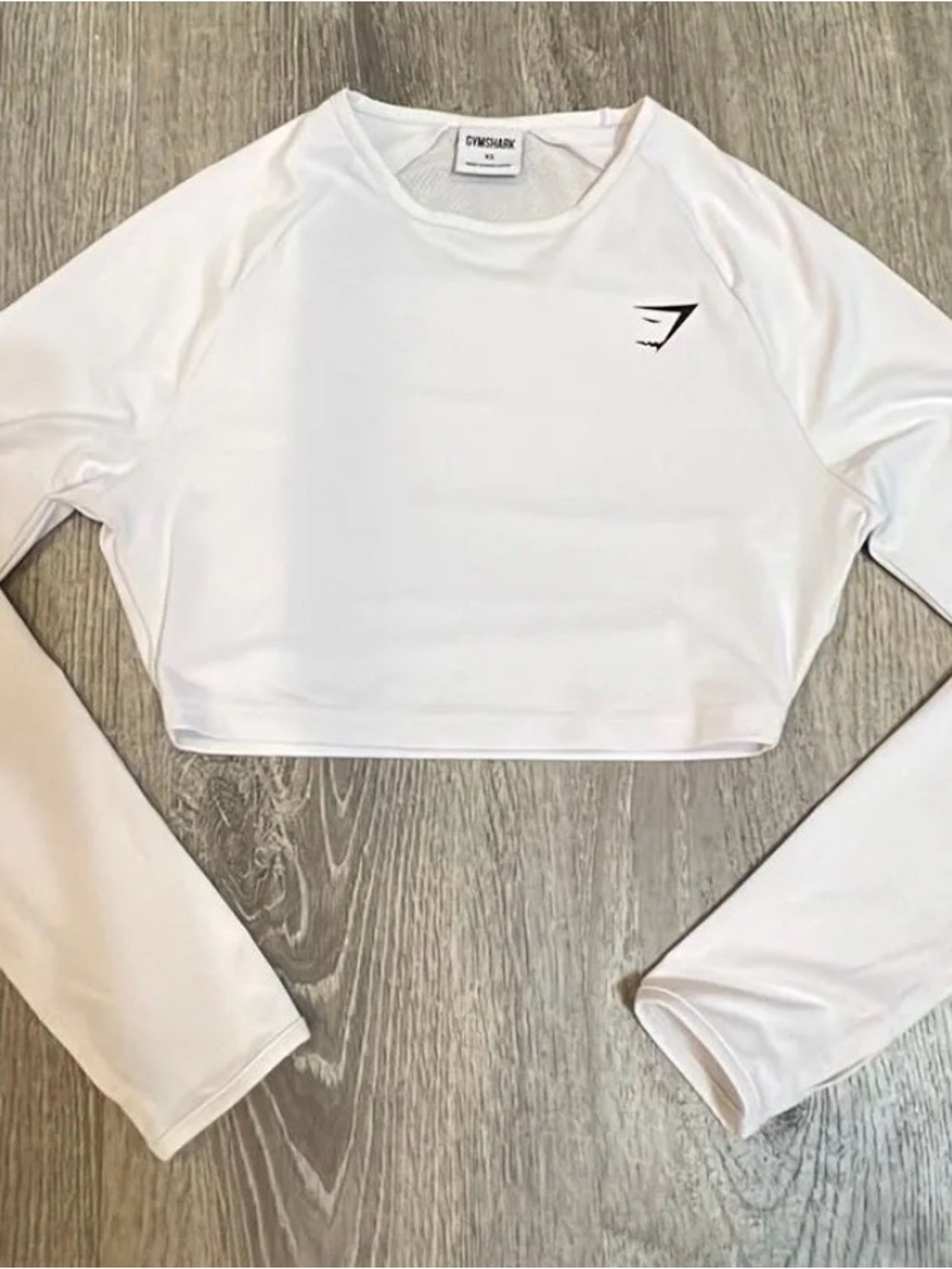 Gymshark White Long sleeve crop